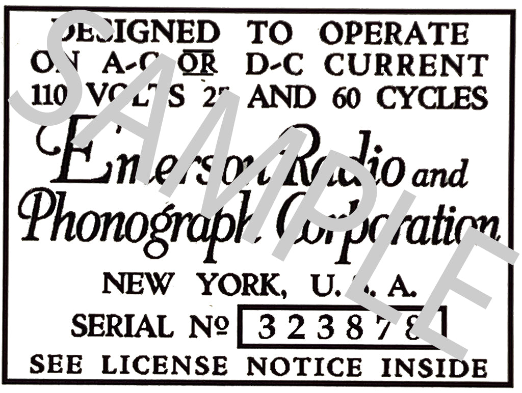 Emerson 409 and 410 “Mickey Mouse” Radio Decals