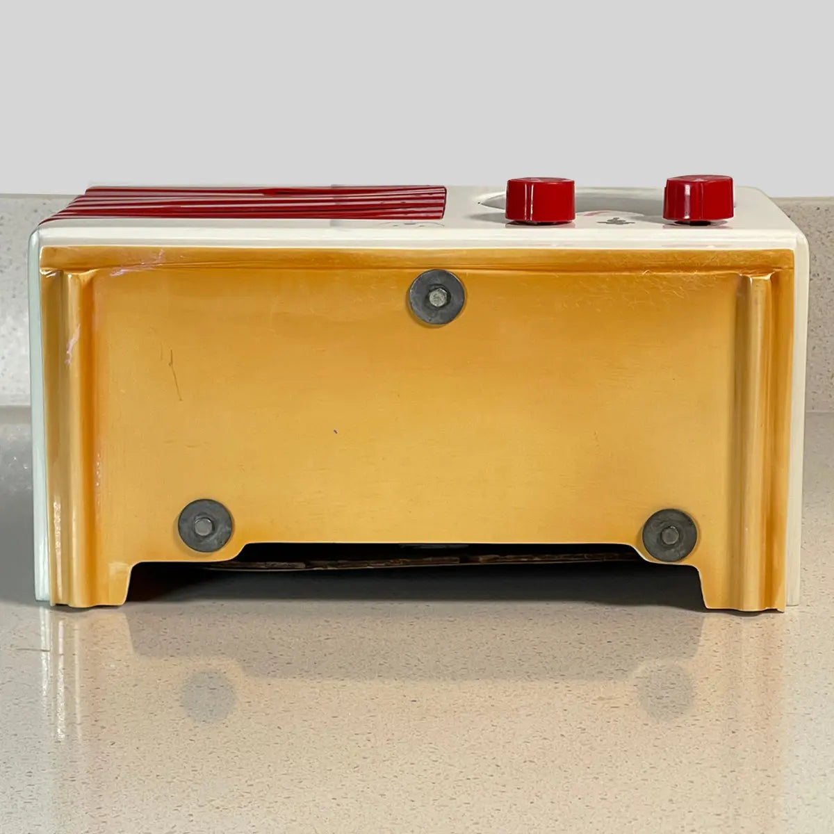 Emerson 400 "Patriot" Catalin Radio, White/All Red Restoration #3 Catalin Store Sells Catalin Radios and Art Deco Radios