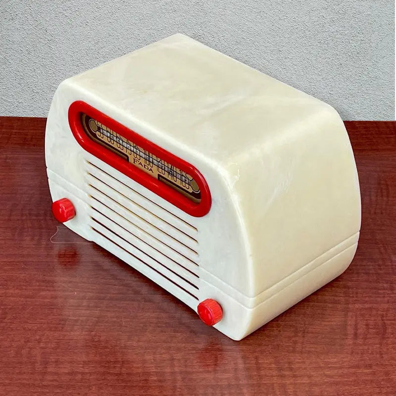 FADA 652 "Temple" Catalin Radio- Alabaster and Red Catalin Store Selling Catalin Radios and Art Deco Radios