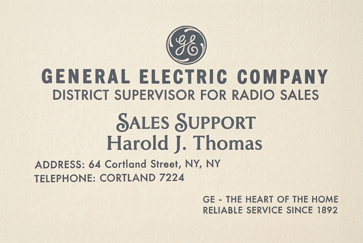 General Electric "Bandy the Bandmaster" Doll: Business Cards (Set of 5)- Reproduction