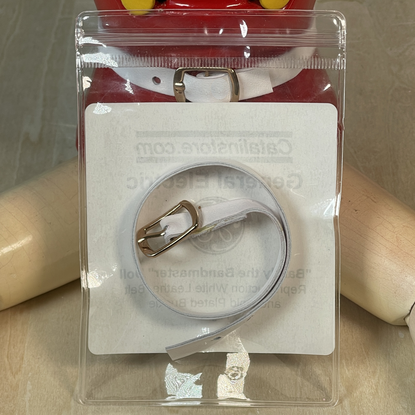 General Electric "Bandy the Bandmaster" Doll: Reproduction White Leather Belt