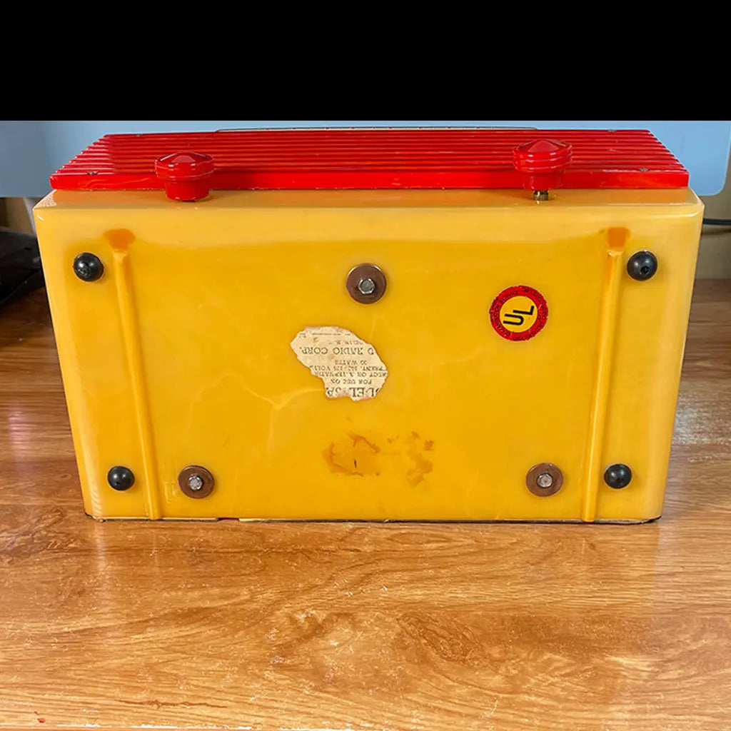 GAROD 6AU1 Catalin Radio Yellow and Red Swirl Catalin Store- Catalin Radio Cosmetic Restoration and Repair Center