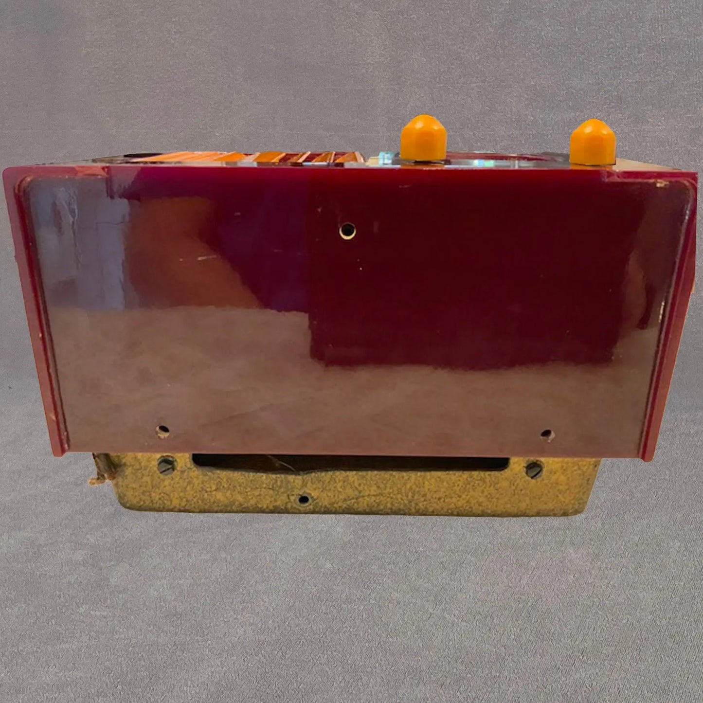 Motorola 52 "Vertical Grille" Catalin Radio- Maroon/Butterscotch Catalin Store Selling Catalin Radios and Art Deco Radios
