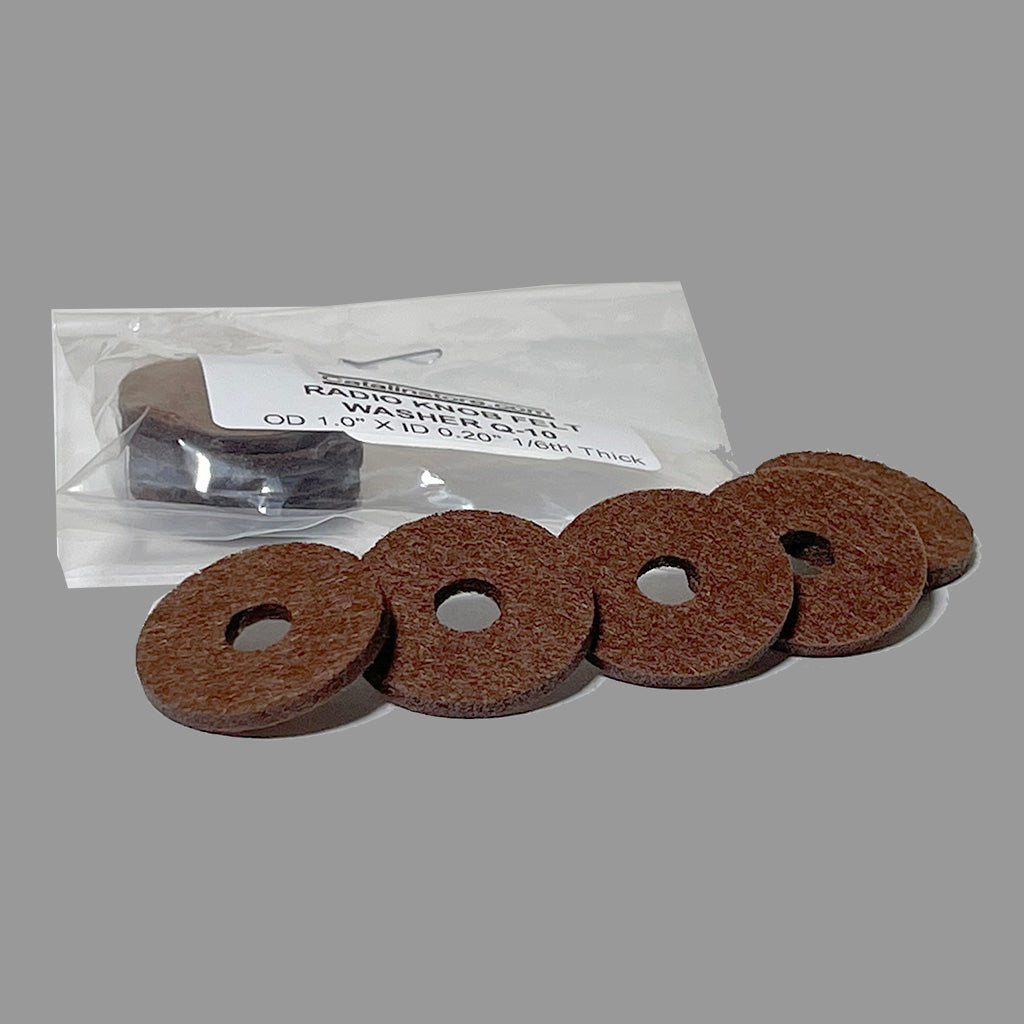 Radio Brown Felt Knob Washer- 1.0" OD, 0.20" ID, 1/16th" Thick (PCK 10)