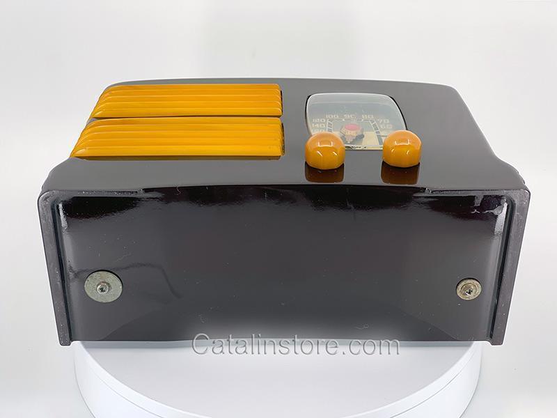 Crosley G1465 Catalin Radio Maroon Yellow