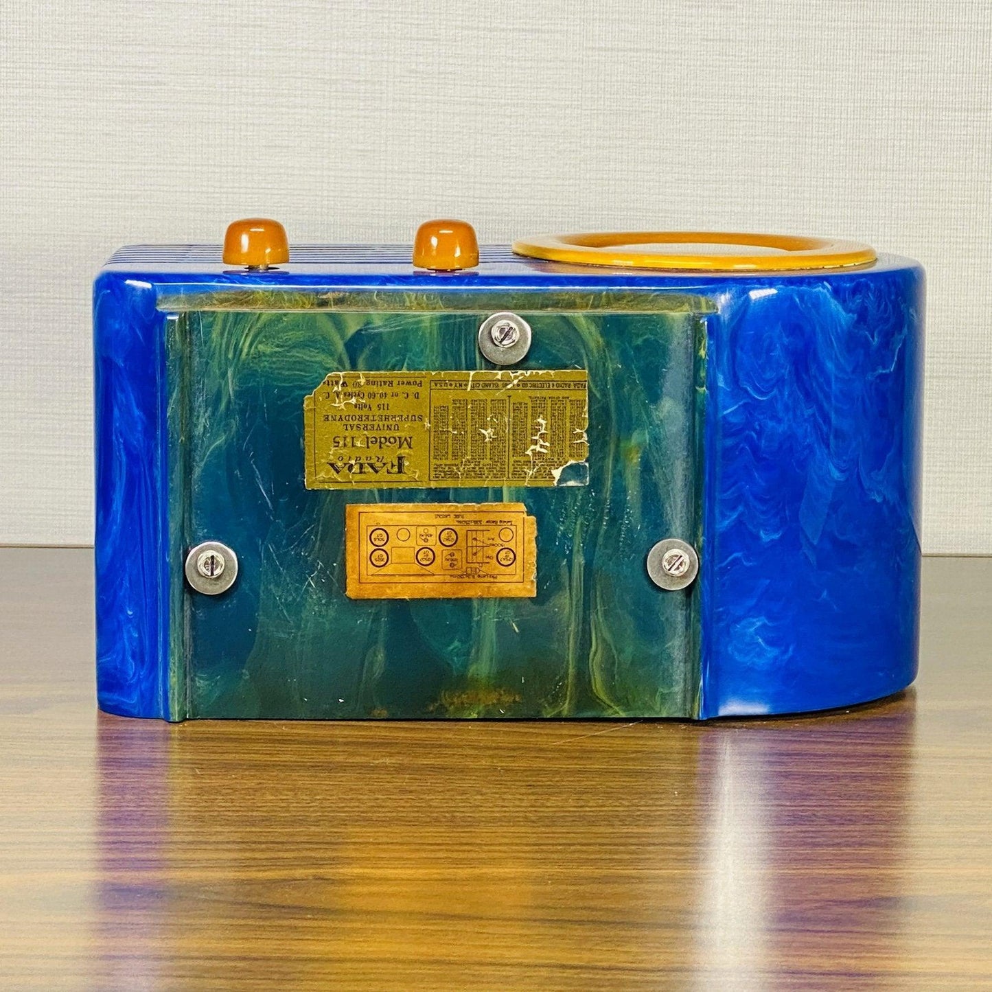 FADA 115 Bullet Catalin Radio- Blue with White Swirling