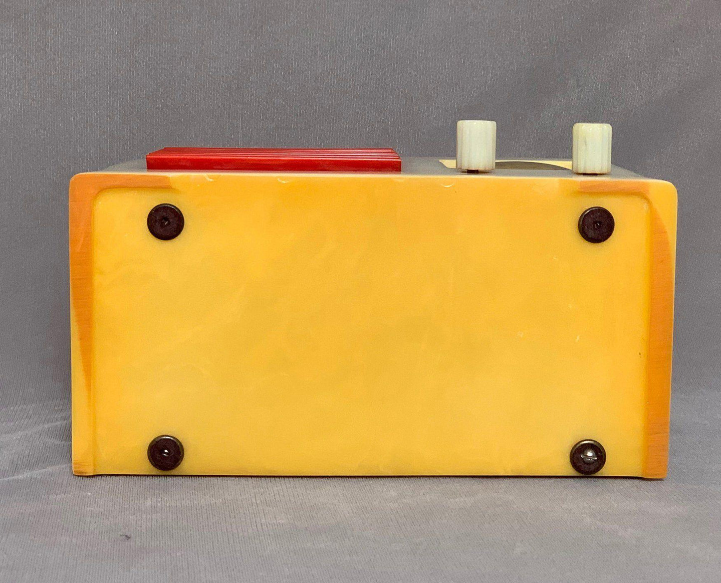 FADA 5F50 53 Catalin Radio- Alabaster with "Cherry" Red Grille