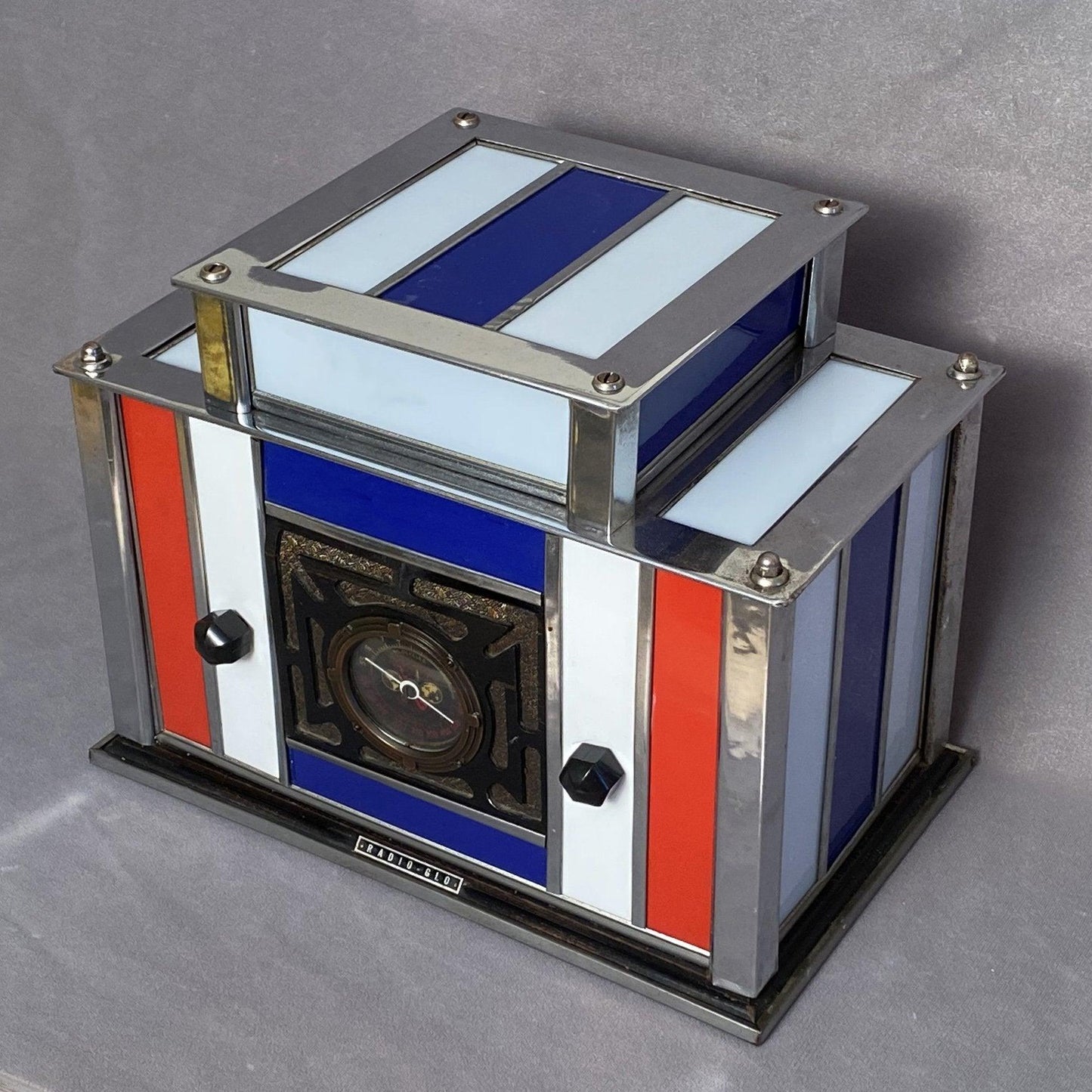 RADIO-GLO Stained Glass Radio- Blue and White