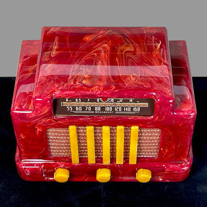 Addison 5 Catalin Radio 'Courthouse' Bright Red  ++Spectacular Marbleizing++
