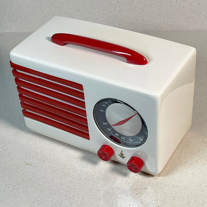 Emerson 400 "Patriot" Catalin Radio, White/All Red Restoration #3