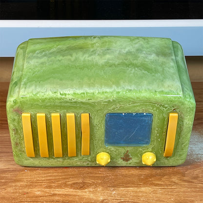Emerson EP375 Catalin Radio Green Swirl Restoration and Repair Catalin Store Sells Catalin Radios and Art Deco Radios