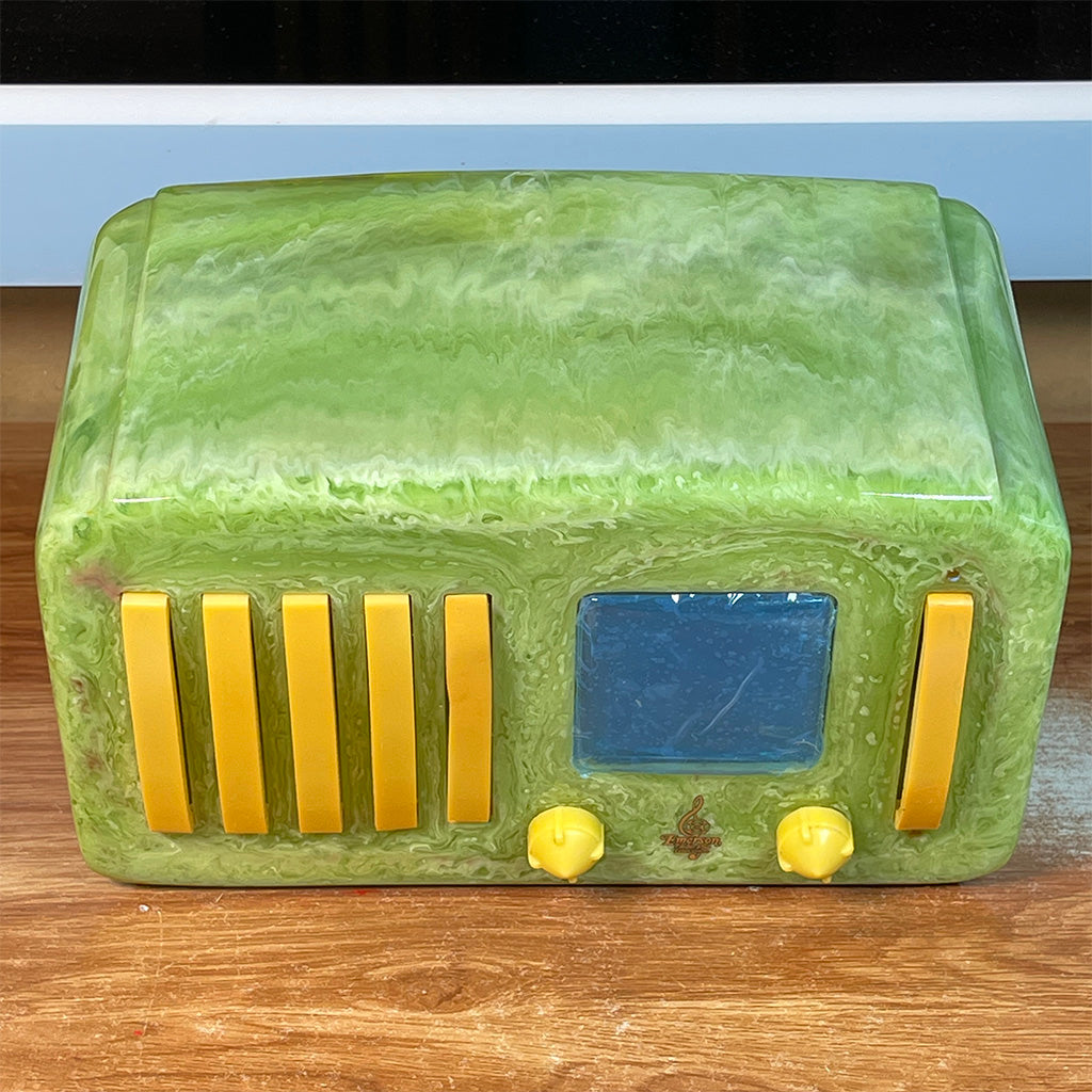 Emerson EP375 Catalin Radio Green Swirl Restoration and Repair Catalin Store Sells Catalin Radios and Art Deco Radios
