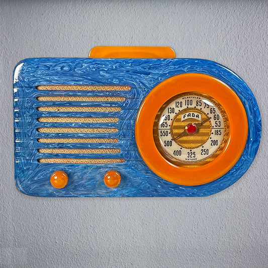 FADA 1000 "Bullet" Catalin Radio Blue Swirl and Butterscotch Restoration