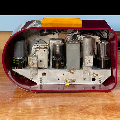 FADA 1000 "Bullet" Open Face Catalin Radio- Maroon and Butterscotch Restoration