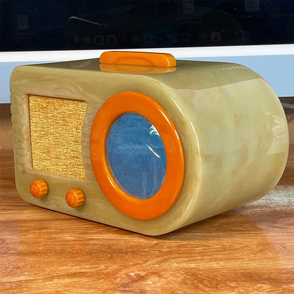 FADA 1000 "Open Grille" Catalin Radio Green Onyx and Butterscotch Radio Restoration