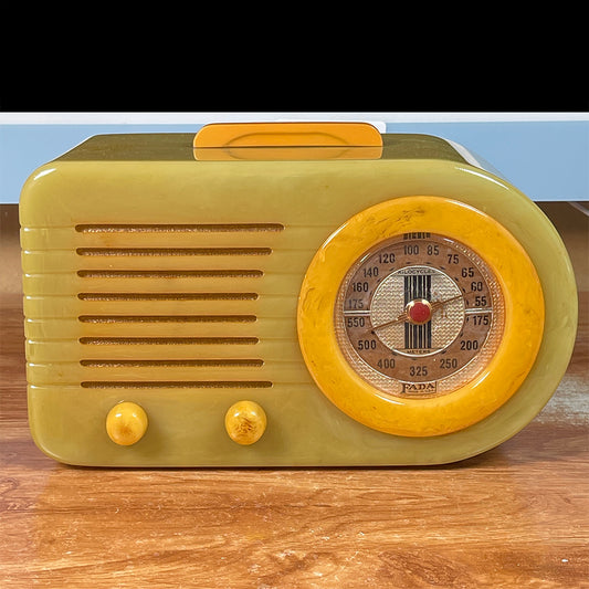 FADA 115 "Streamliner" Catalin Radio Green Onyx and Butterscotch Radio Restoration