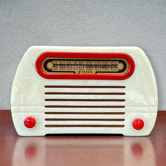 FADA 652 "Temple" Catalin Radio- Alabaster and Red