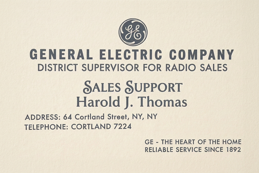 General Electric "Bandy the Bandmaster" Doll: Business Cards (Set of 5)- Reproduction