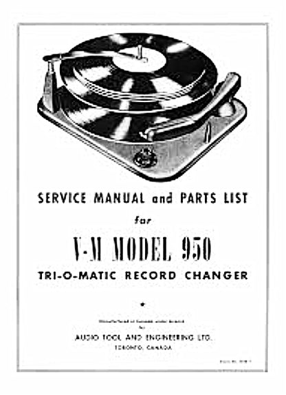 Voice of Music, V-M Automatic Record Changer Model 950 (33.3, 45 and 78 RPM)