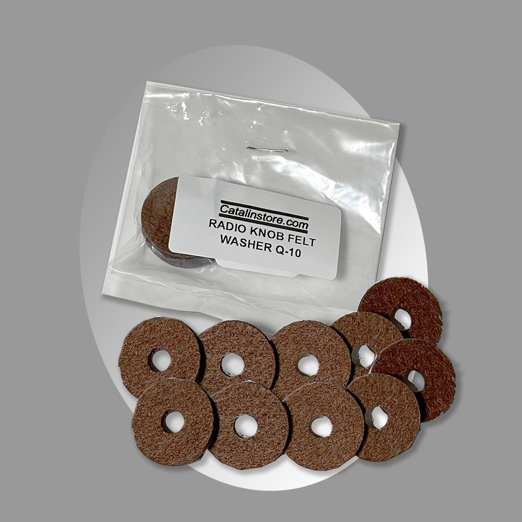 Radio Brown Felt Knob Washer- 0.75" OD, 0.2" ID and 1/16th" Thick (PCK 10) - Selling Catalin Radios and Art Deco Radios