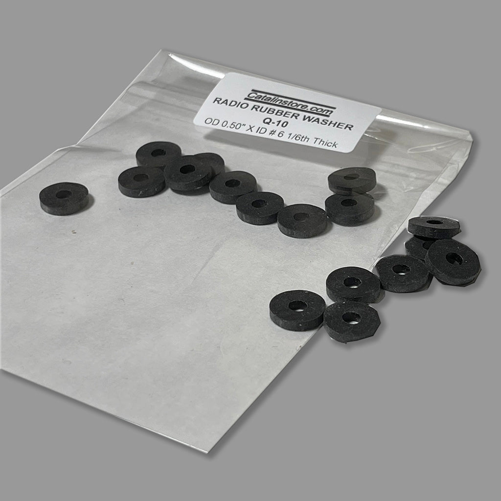 Radio Black Rubber Washer 0.50" OD, # 6 and 1/16th" Thick (PCK 10)