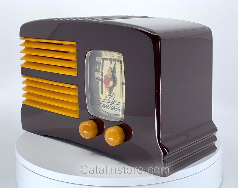 Crosley G1465 Catalin Radio Maroon Yellow