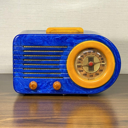 FADA 115 Bullet Catalin Radio- Blue with White Swirling