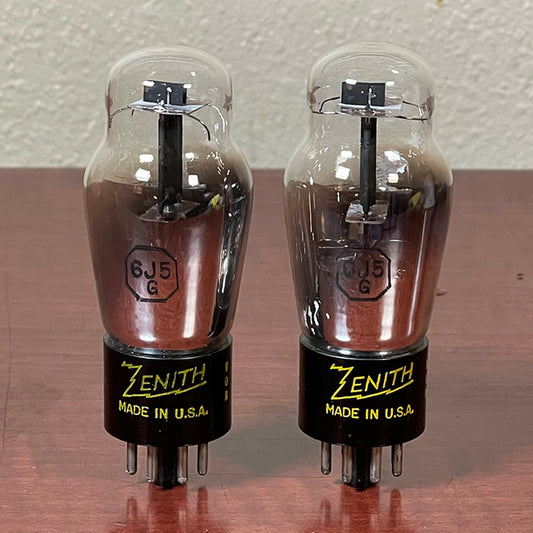 Zenith 6J5G Vintage Vacuum Radio Tubes- Qty 2